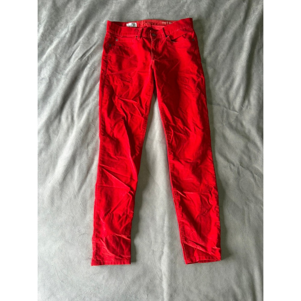 Gap 1969 Red Corduroy Legging Jean Skinny Pants Womens 26/2r